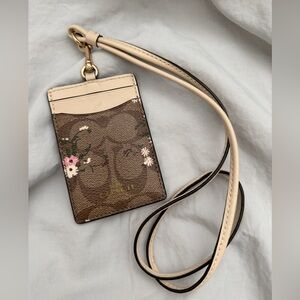 Coach Floral Card Holder Lanyard